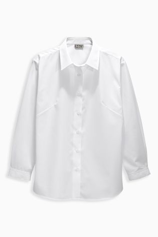 White Long Sleeve Formal Blouse Two Pack (3-16yrs)